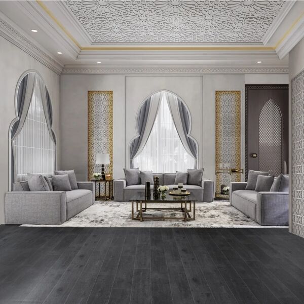 طقم كنب فيستارا - 3 قطع - رصاصي