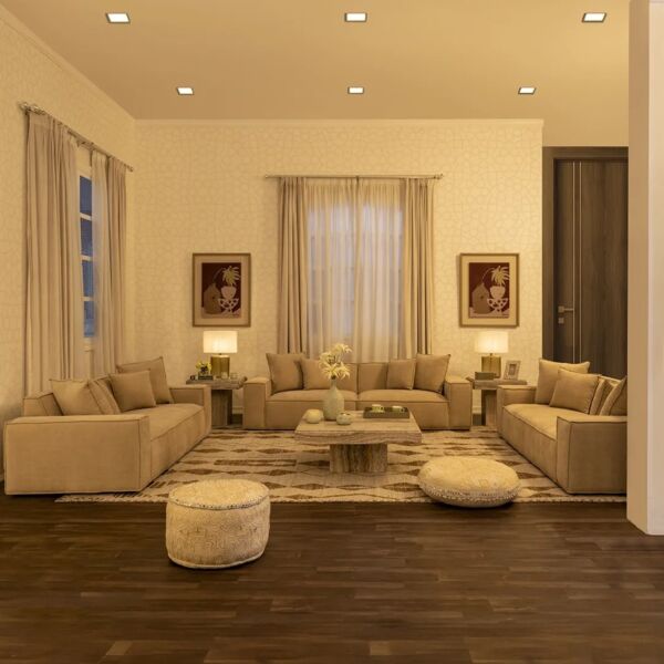 طقم كنب فيستارا - 3 قطع - بيج