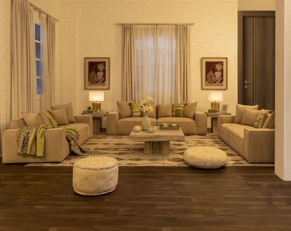 طقم كنب فيستارا - 3 قطع - بيج