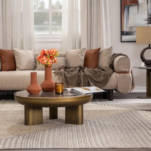 طاولة قهوة إيليفو - رمادي وبني