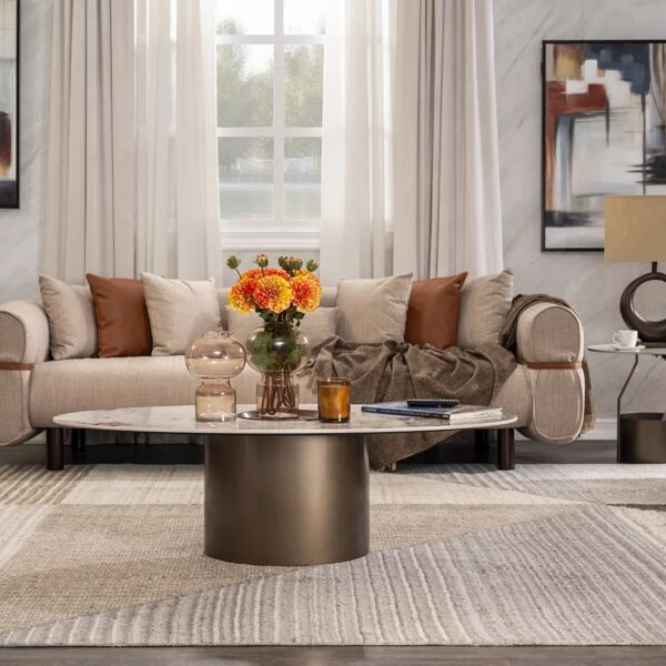 طاولة قهوة بريسكو - رمادي ومتعدد الالوان