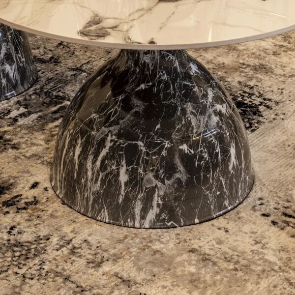 طقم طاولة قهوة وطاولة جانبية لاليا - رمادي وأبيض