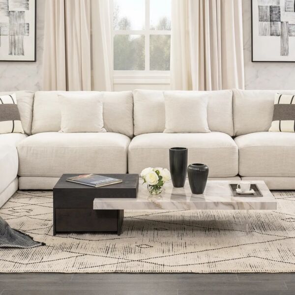 طاولة قهوة تيرالوكس - رمادي واسود