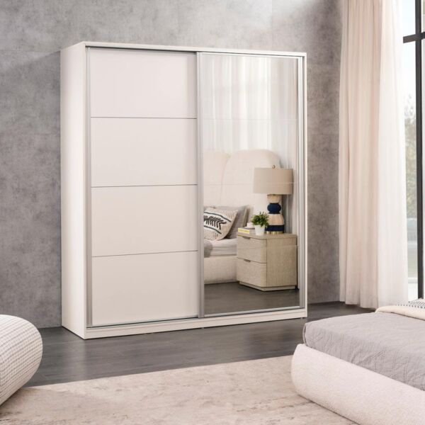 خزانة ملابس بابين منزلق لوثار - بيج