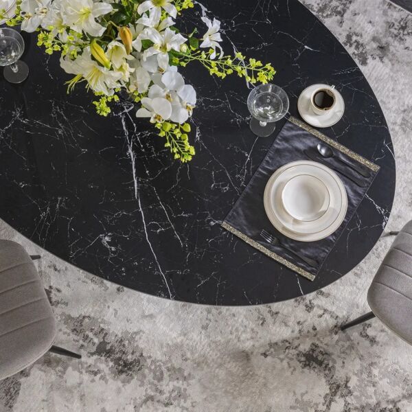 طاولة طعام ل 6 اشخاص شارمد - أسود