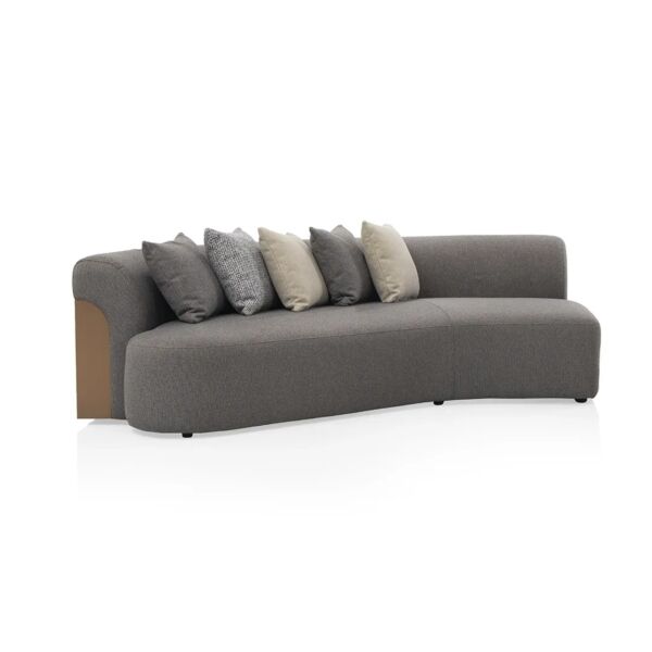 كنب زاوية 2 قطع موود - رمادي غامق وذهبي