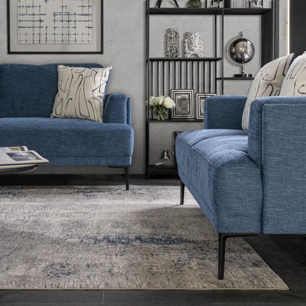 طقم كنب كونتراو - 3 قطع - ازرق