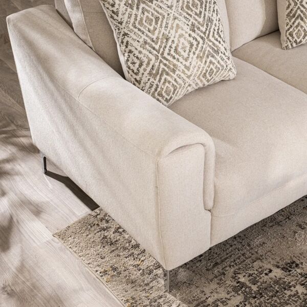 طقم كنب صوفان - 3 قطع - بيج