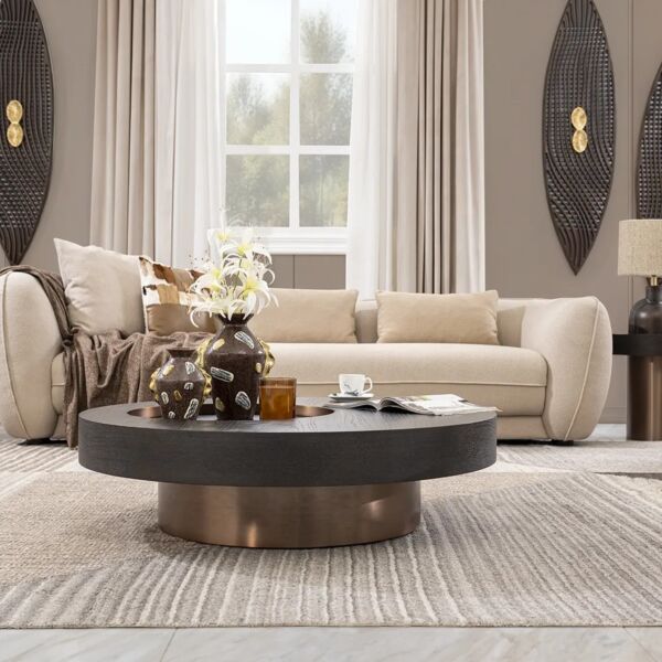 طاولة قهوة فاتيكا - بني وبرونزي