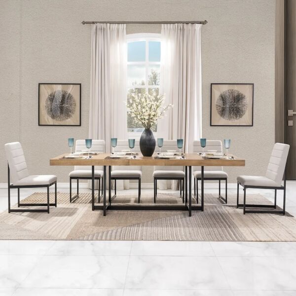 طقم طاولة طعام لانوار - 10 كراسي - بني