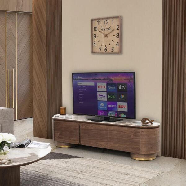 طاولة تلفزيون إيليفا - بني