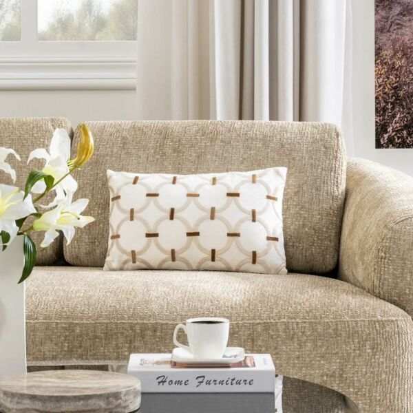 وسادة ديكور مستطيلة بيثرا - كريمي ومتعدد الالوان