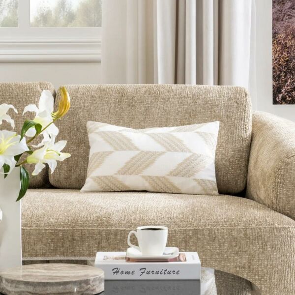 وسادة ديكور مستطيلة مومو - كريمي