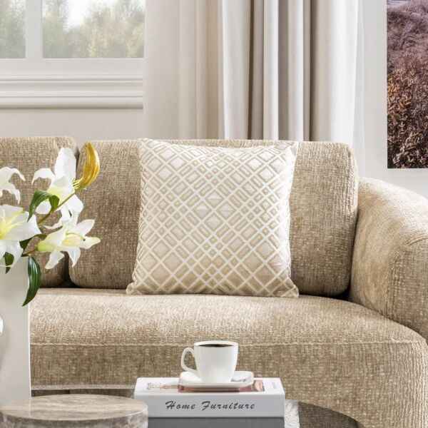 وسادة ديكور مربعة أفانا - كريمي وبيج