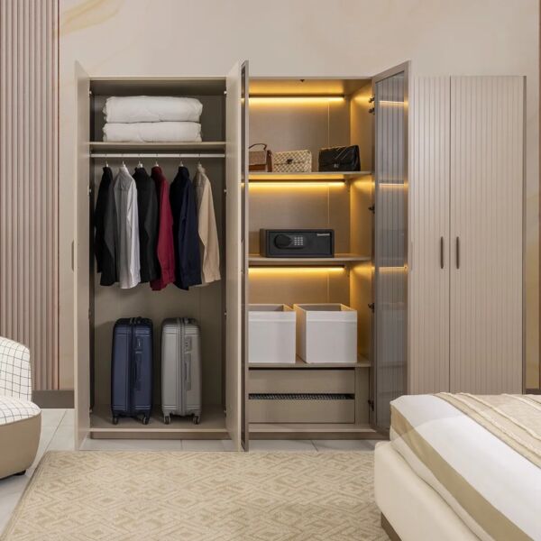 دولاب ملابس كرافت - 6 أبواب - بني