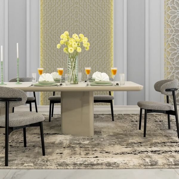 طقم طاولة طعام إيلويس - 12 كرسي - ابيض