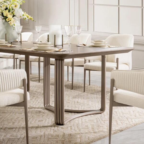 طقم طاولة طعام كرافت - 10 كراسي - بني