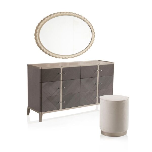 طقم غرفة نوم وحدة ادراج بلمباجو حجم ملكى 193X203 سم