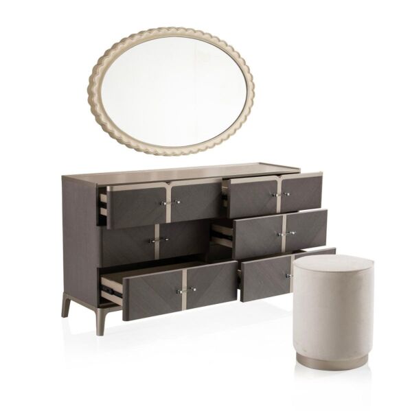 طقم غرفة نوم وحدة ادراج بلمباجو حجم ملكى 193X203 سم