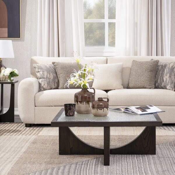 طاولة قهوة لوكسولجي - بني