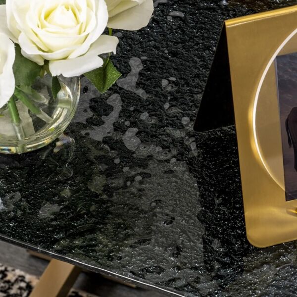 طاولة جانبية سارتوريا - اسود وذهبي