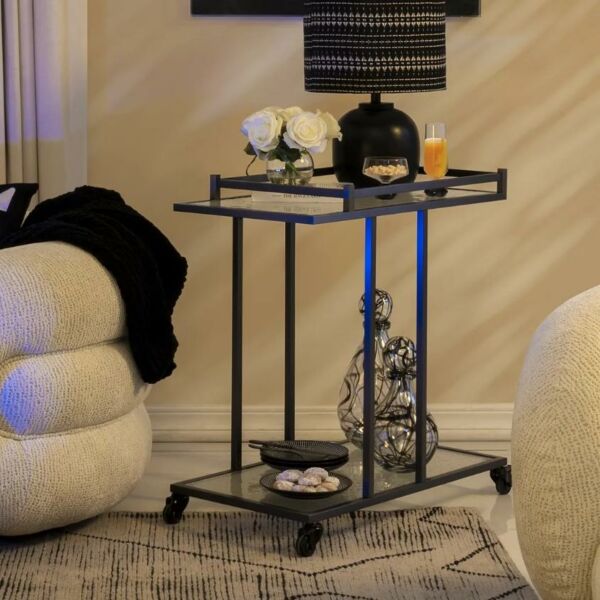 عربة تقديم اميي - رمادي وشفاف