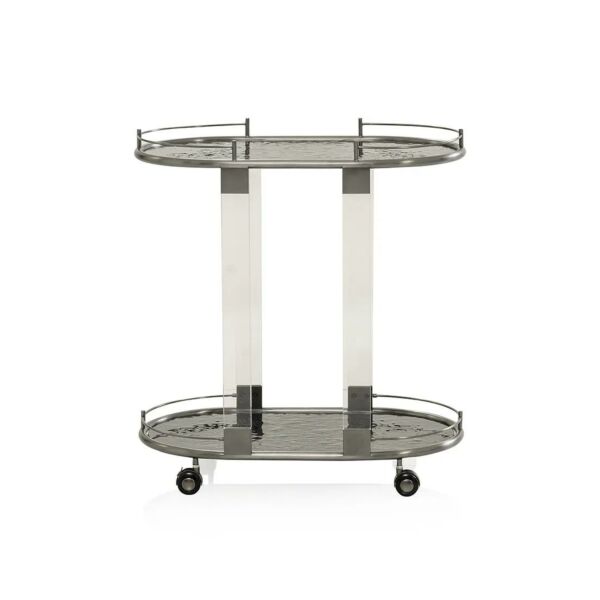 عربة تقديم سلافيا - رمادي وشفاف