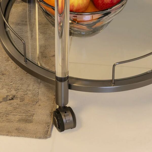 عربة تقديم فيرافا - رمادي وشفاف