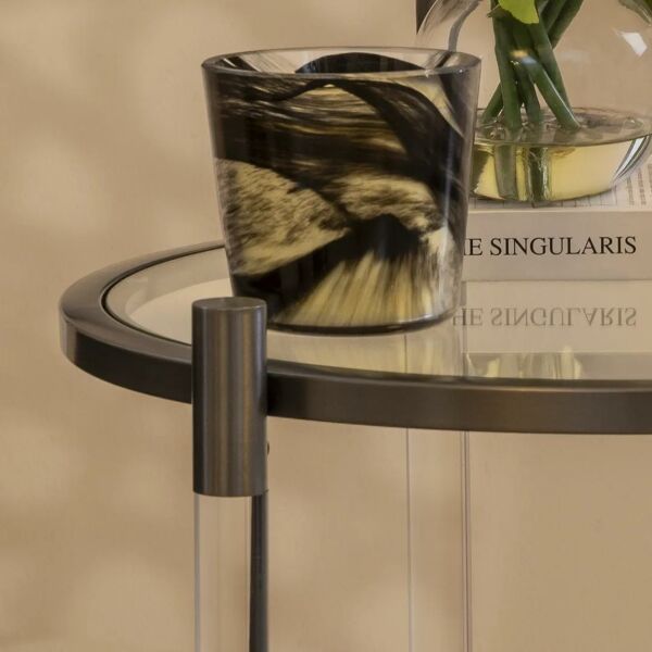 عربة تقديم فيرافا - رمادي وشفاف