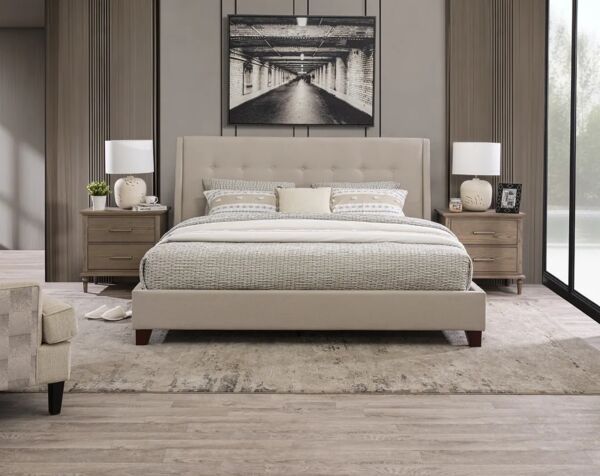 سرير كوتور كينغ 193X203 سم - بيج