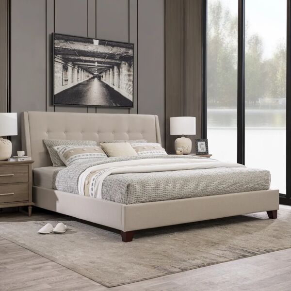 سرير كوتور كينغ 193X203 سم - بيج