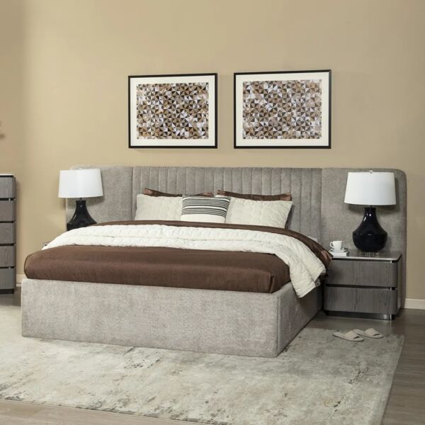 طقم غرفة نوم بيلوتي كينغ شحن لا سلكي 180X200 سم - بني