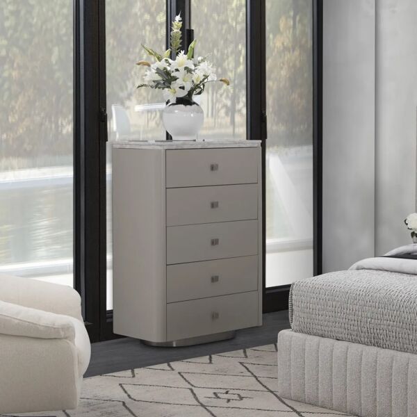 وحدة أدراج كاتيو - 5 ادراج - بيج ورمادي