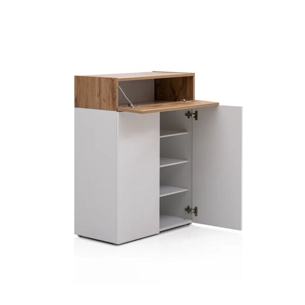 خزانة أحذية لومنا - ابيض وبني