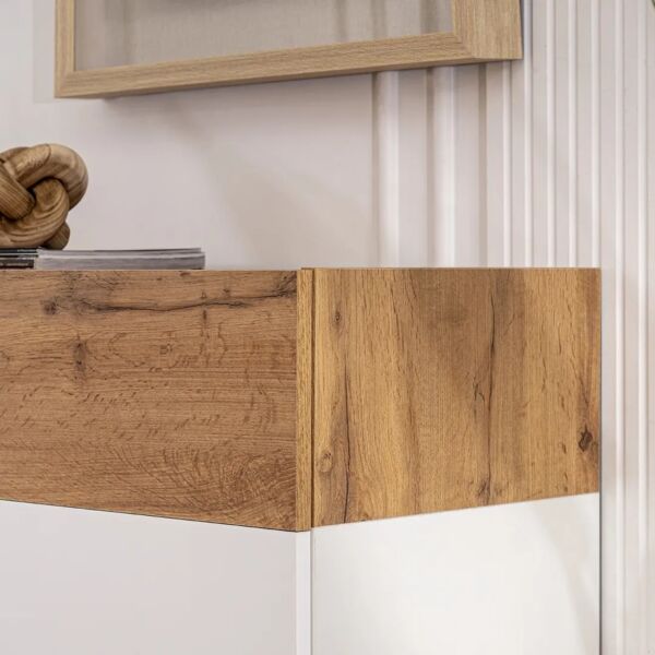 خزانة أحذية لومنا - ابيض وبني