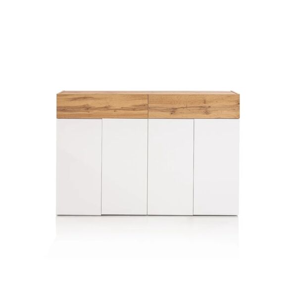 خزانة أحذية 4 ابواب جينيد - أبيض وبني