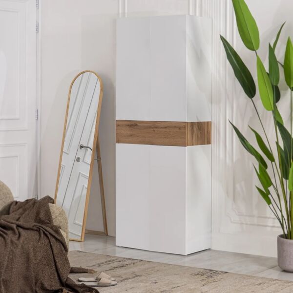 خزانة أحذية جانوكي - ابيض وبني