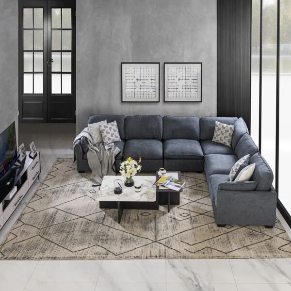 طقم كنبة زاوية 6 قطع توبفا