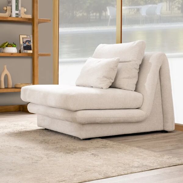 كنبة مفردة بدون يدان لون رمادي بيرو