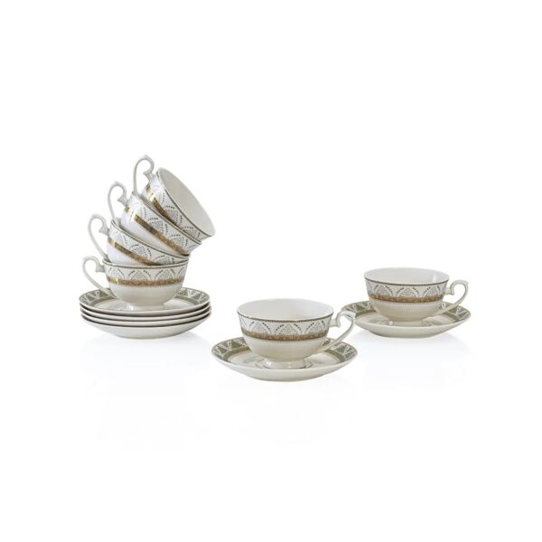 طقم فنجان شاي مع صحون 12 قطعة ليفونا