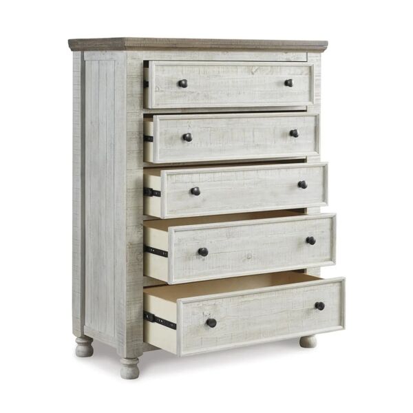 وحدة أدراج هافالانس - أبيض ورمادي