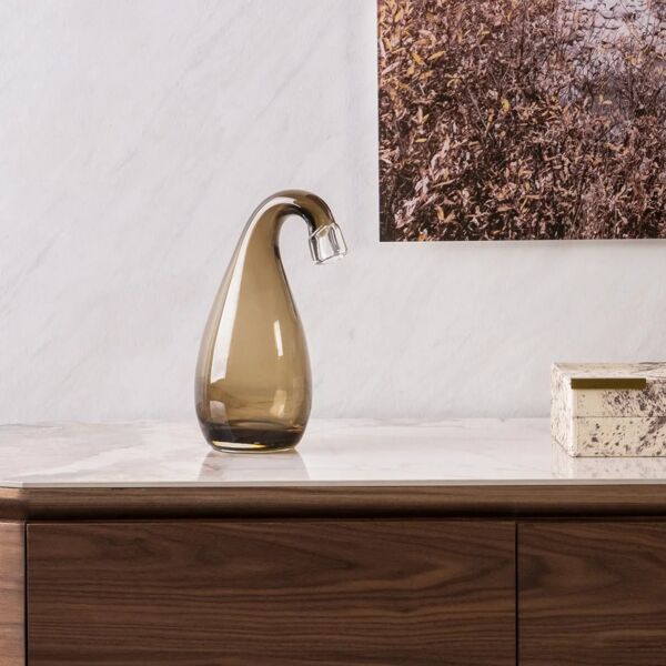 تحفة ديكور فنية زجاجة كوبالي حجم صغير - بني