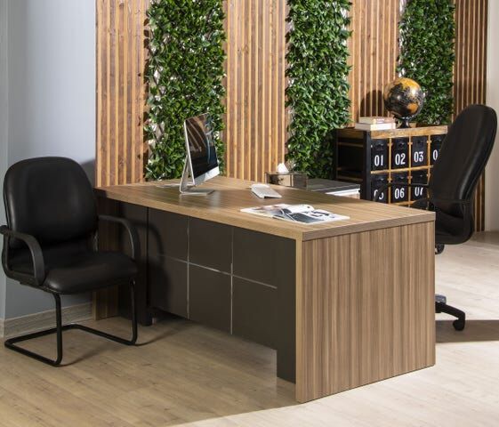 طاولة مكتب مع زاوية ووحدة أدراج ليبريتون