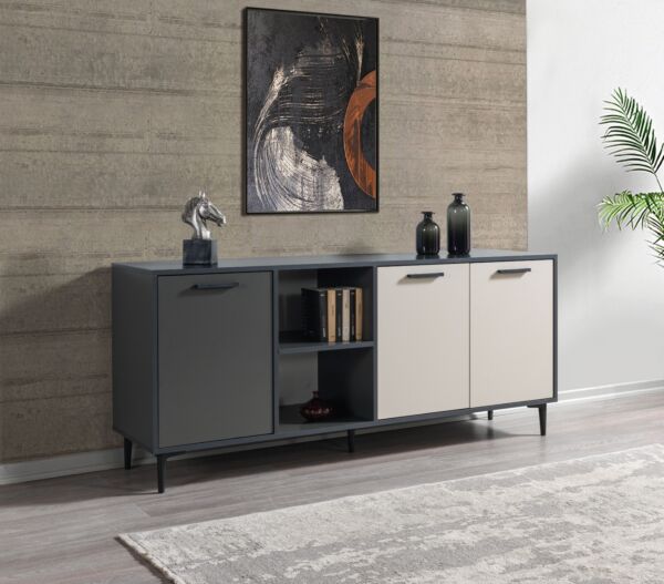  طقم طاولات لينتون إلم كوڤ - رمادي غامق ورمادي فاتح- 3 قطع