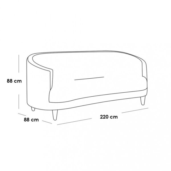 كنبة 3 مقاعد ليبل - أوف وايت