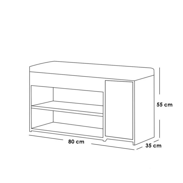 خزانة أحذية مع مقعد روماس - أبيض