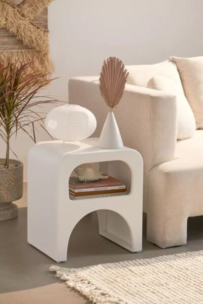 طاولة جانبية ستايل بوهيمي - اوف وايت