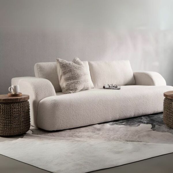 كنبة 3 مقاعد كلوديا - بيج