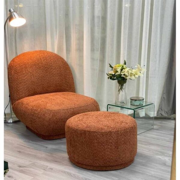 كرسي مفرد مع بوف لويز - برتقالي