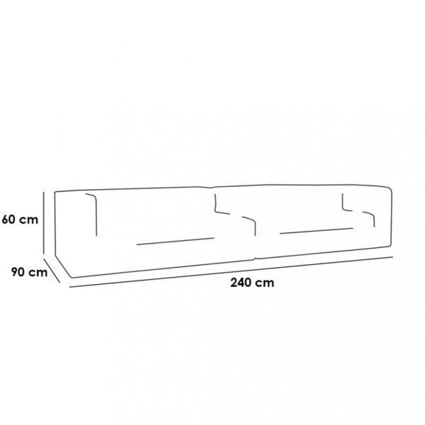 كنبة أربع مقاعد ليوم - رمادي